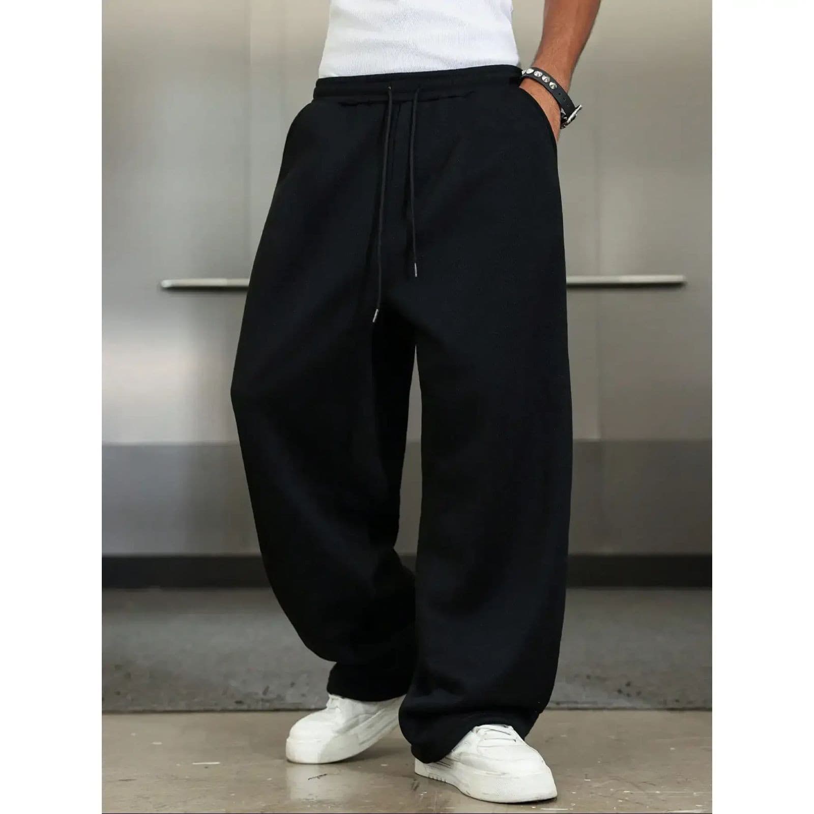 ARVYNO Premium Baggy Pant — Obsidian Black