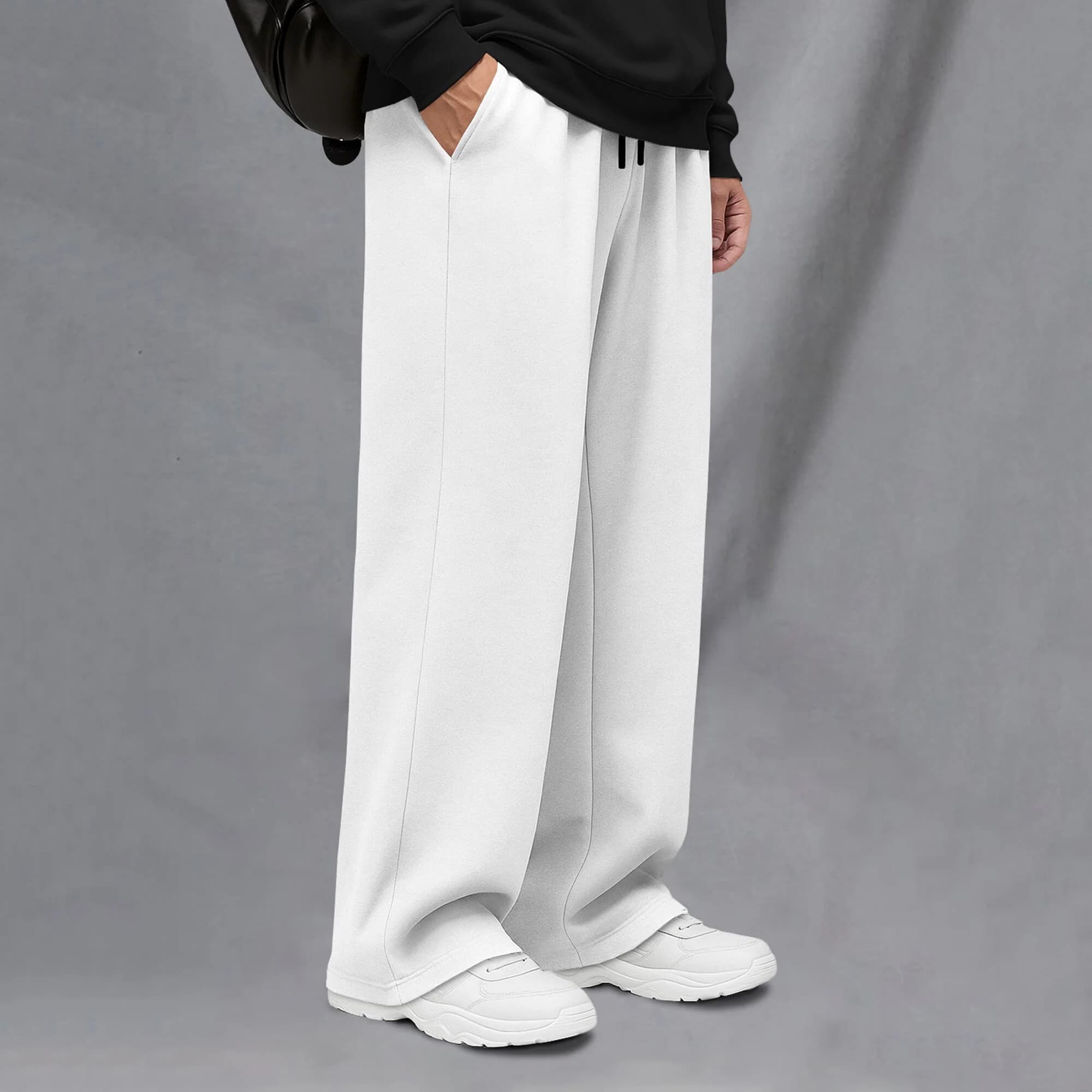 ARVYNO Premium Baggy Pant — Pure White