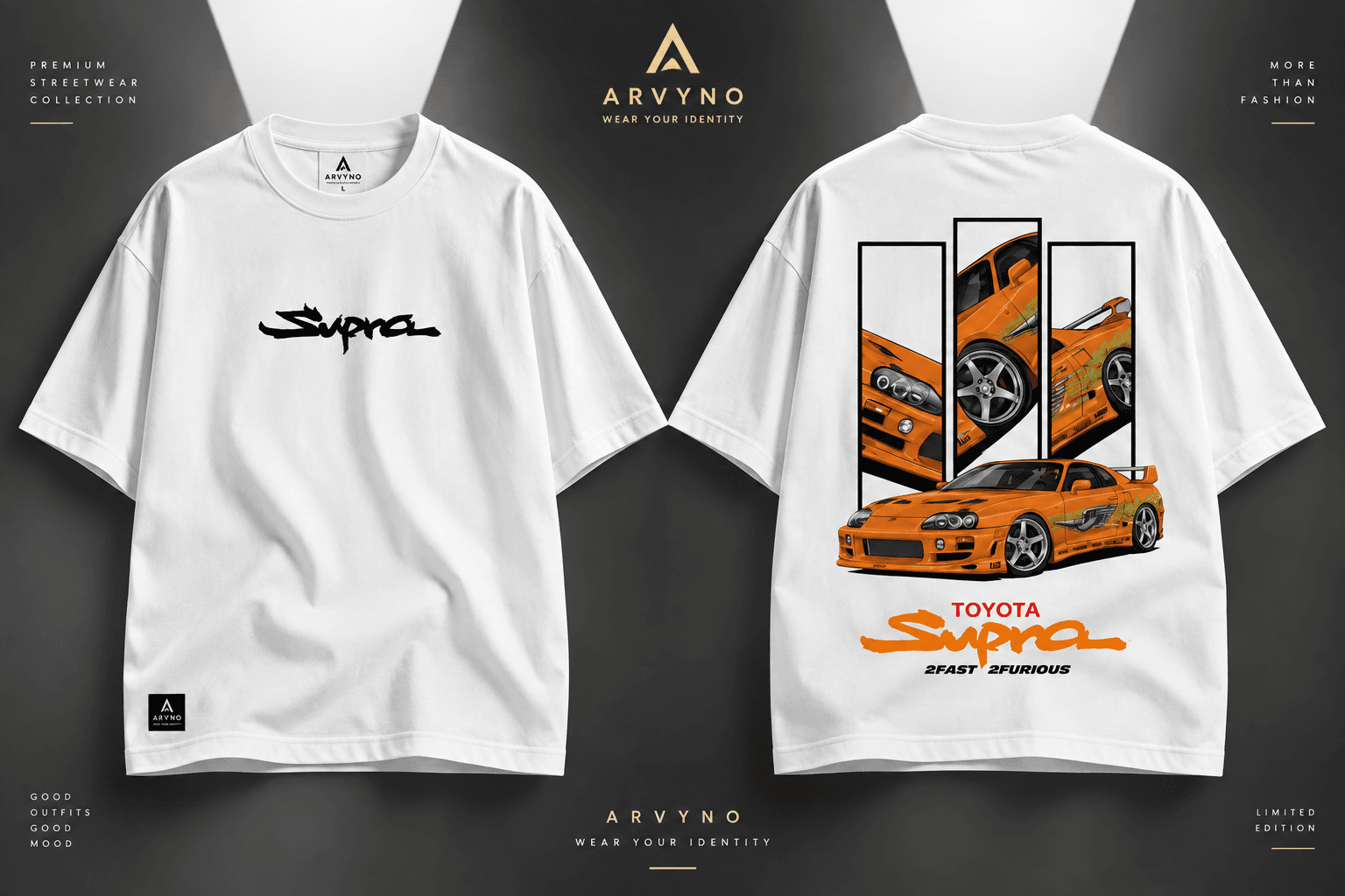 ARVYNO Premium Drop Shoulder T-Shirt — Toyota Supra Edition alternate view