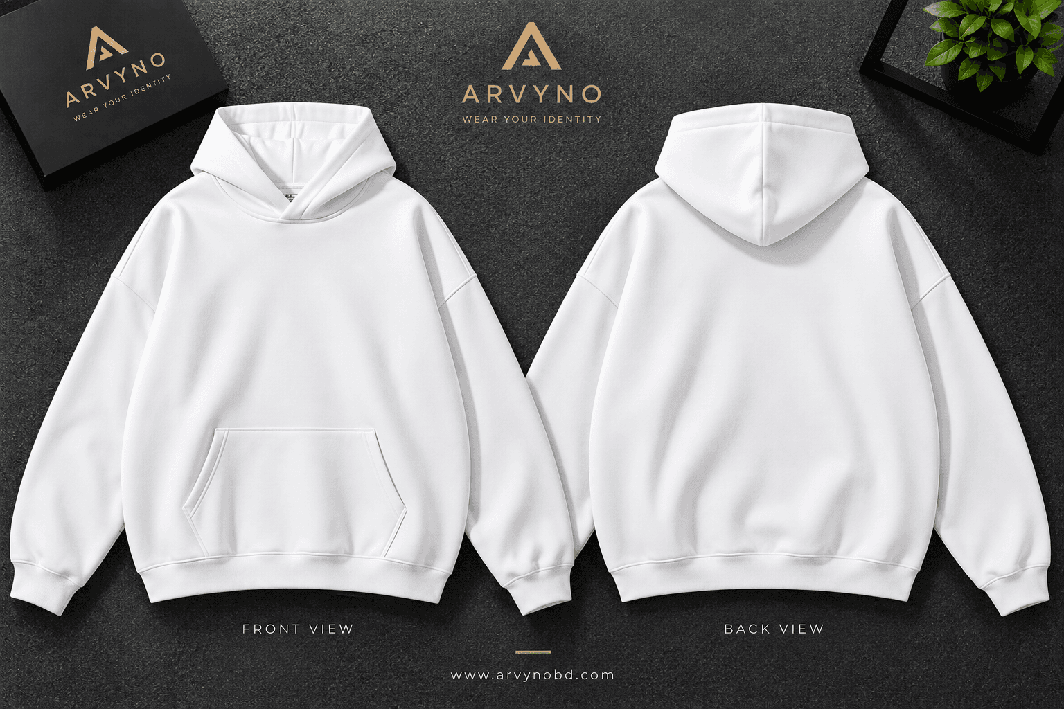 Regular Fit Hoodie — Cream alternate view